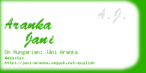 aranka jani business card