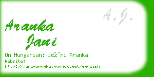 aranka jani business card